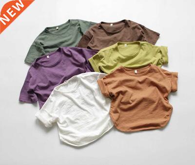 2022 Summer Baby Shirts Slub Cotton Chidren Basic ops Breath