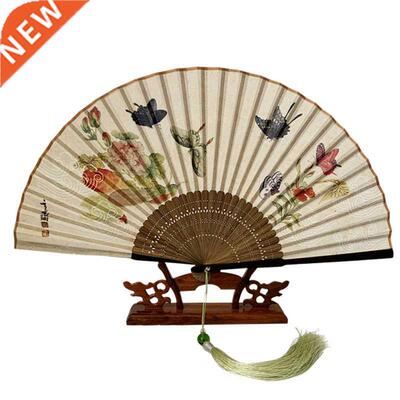 Retro Style Antique Butterfly Cat Folding Fan Fan for Daily