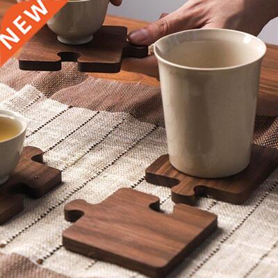Tea Coffee Cup Pad Placemats Decor Walnut Wood Coasters Dura