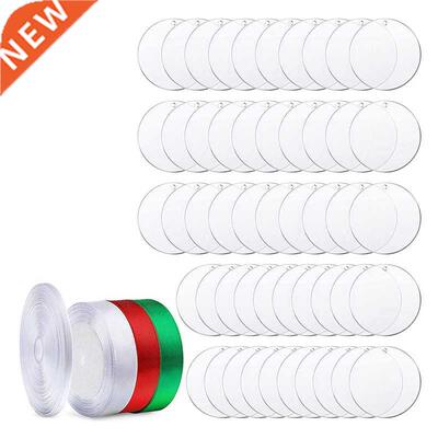 Clear Acrylic Ornaments DIY Round Clear Christmas Blank