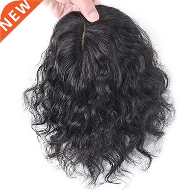8 inch Brazilian Human Non-remy Hair Black Brown Toupee Topp