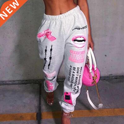 Summer hip-hop graphic sweatpants 2021 new women's j