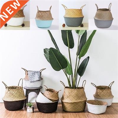 Handmade Storage Basket Flowerpots Decorative Pot Rattan