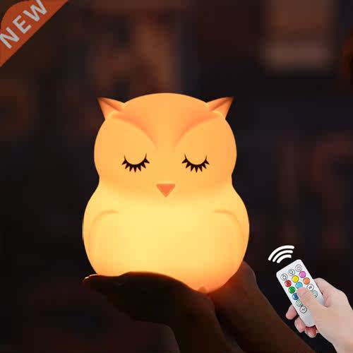 Owl Night Light Remote Control Touch Sensor Dimmable Timer