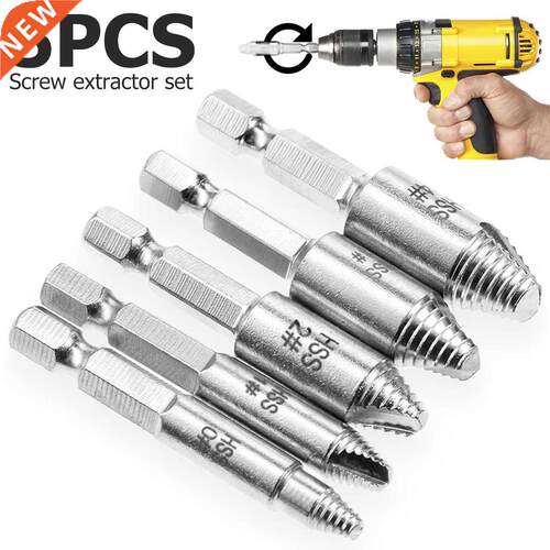 Damaged Screw Extractor Remover Drill Bit Set Disassemble Sc