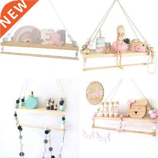Nordic Style Macrame Shelves Wooden Bead Plywood