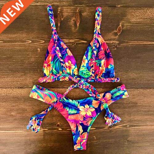 2022 Bikini Set Women Swimwear Push Up Swimsuit Top Solid Bo