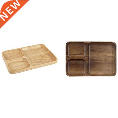 New Creative 3 Slots Wooden Snacks Plate Household Modern