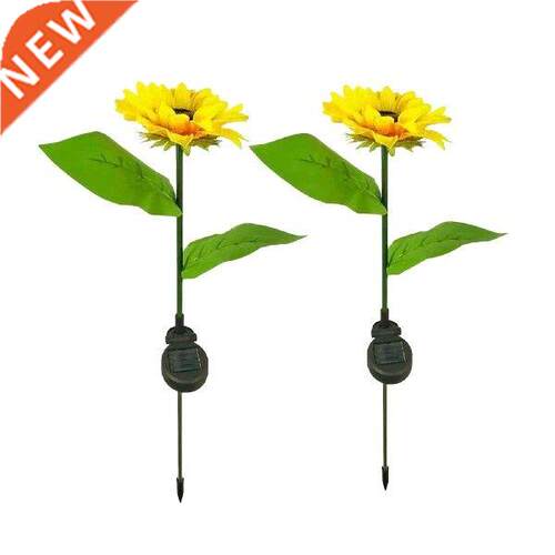 2 Powered Pack Solar Stake Garden Lights Lights Sunflower