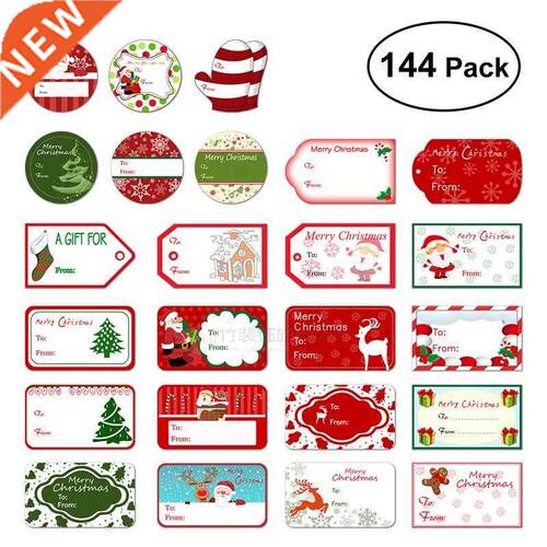 144 Christmas Self Aesive Gift Tag ers 24 Assorted Designs