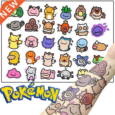 Anime Pokemon Tattoo Stickers Waterproof Cartoon Cute TAKARA