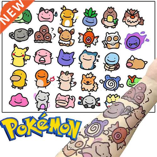 Anime Pokemon Tattoo Stickers Waterproof Cartoon Cute TAKARA