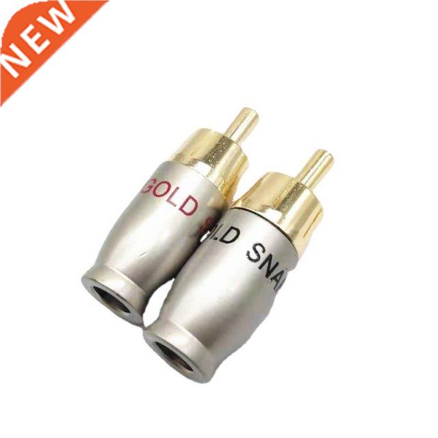2pcs/lot RCA Male Plug Gold Plated RCA Connector Audo Spe