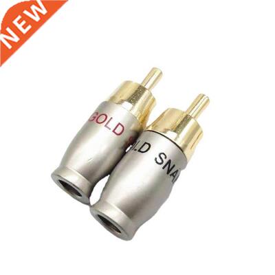 2pcs/lot RCA Male Plug Gold Plated RCA Connector Audo Spe
