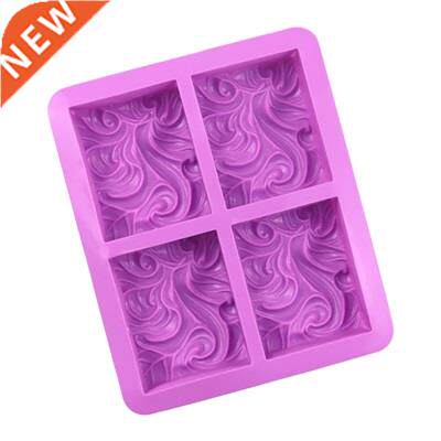 4-cavity Wavy Flower Silicone Handmade Soap Mold Cake Mold