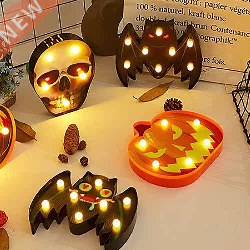 Pumpkin Spider Bat Witch Ghost Skull Led Light Halloween