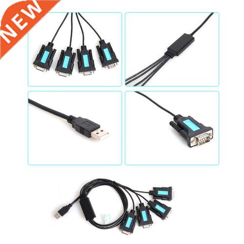 4 Port USB to RS22 DB9 Serial Adapter PC Notebook Windows A