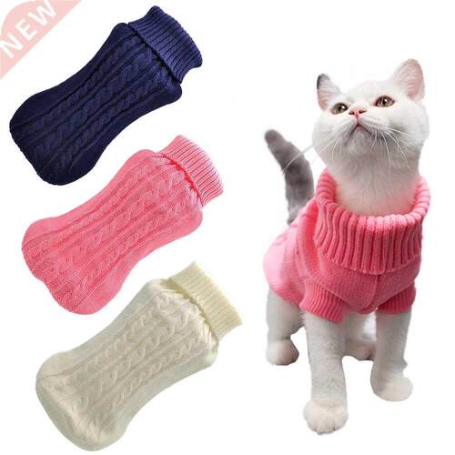 Pet Cat Sweater Winter Warm Cotton Cat Clothes Knitted Puppy