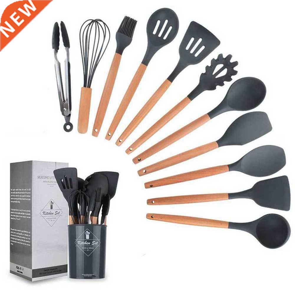 Silicone Kitchen Cooking Utensils Non-stick Heat Resistant