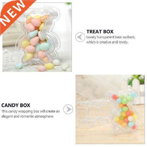 12pcs Sweets Box Wedding Clear Bear Candy Box Holiday