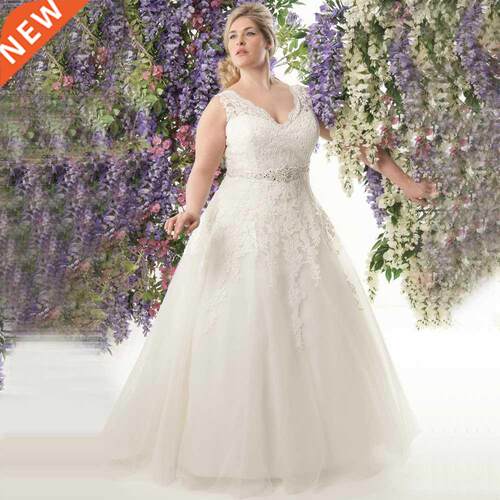 Elegant V-neck Plus Size Wedding Dresses Vestidos de Noivas
