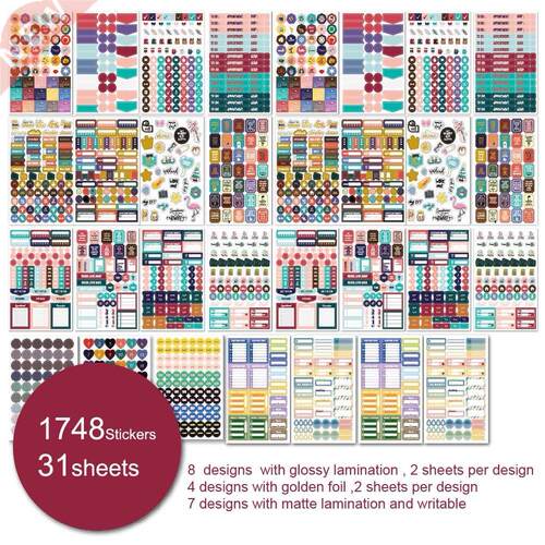 2022 Planner Stickers for Diary Scrapbooking Bullet Journal