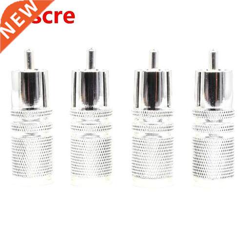 4pcs H F Audo slver plated Audo RCA Plug