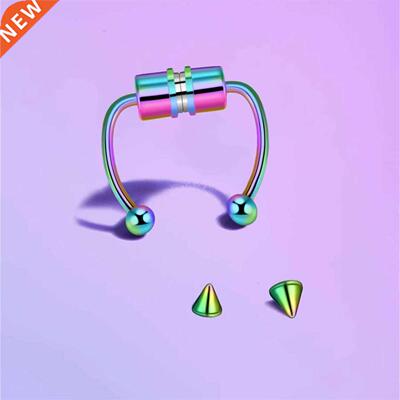Stainless Steel Magnet Nose Ring Horseshoe Ring Nose Clip No