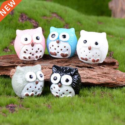 Mix 5 Pcs Owl Figurine Miniatures Kawaii Accessories Desk ga