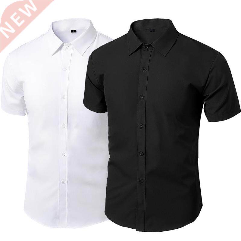 Summer Dress Social Shirts Men Non-iron Workwear Male Short图片