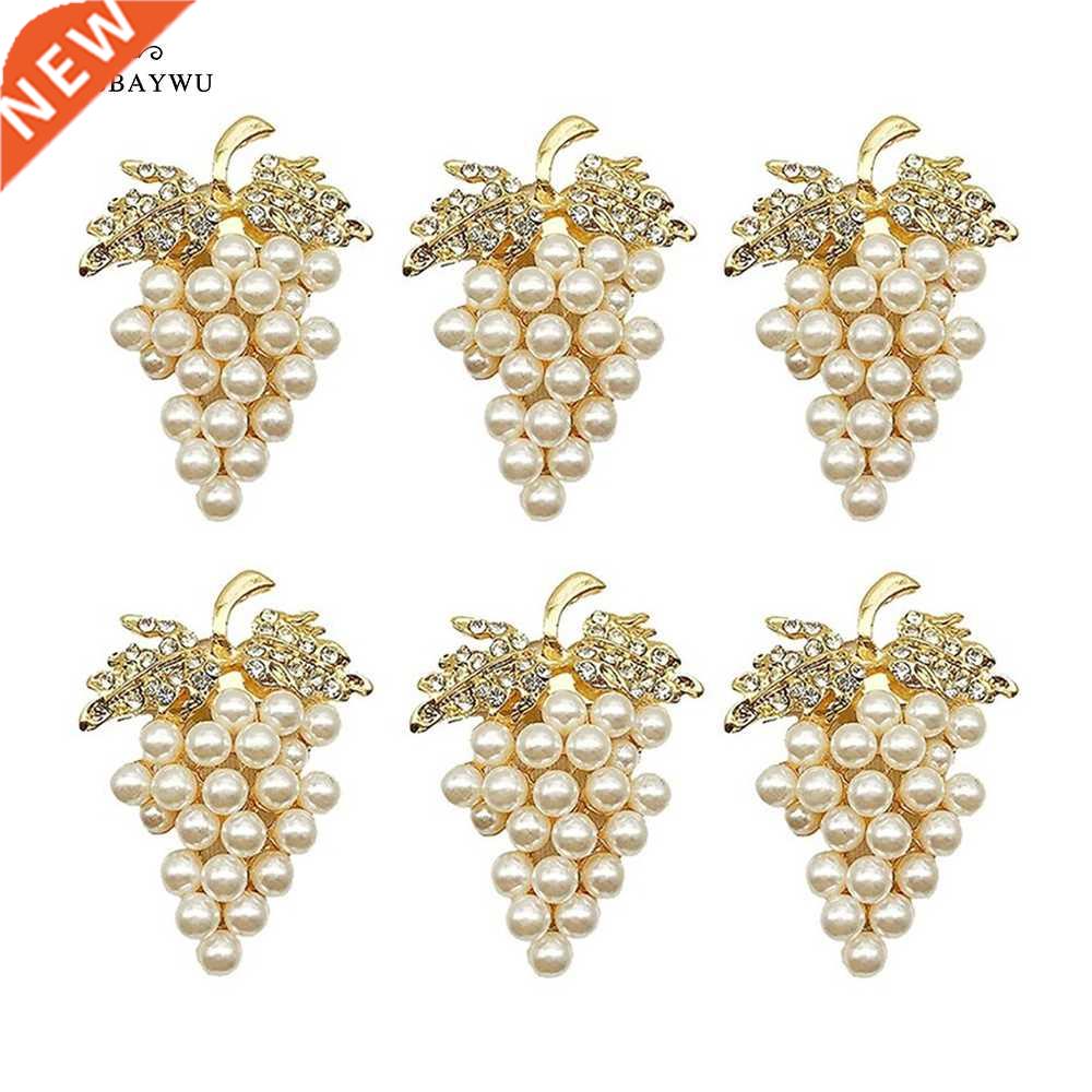6PCS Grapes Napkin Rings Set with Glittering Imitation