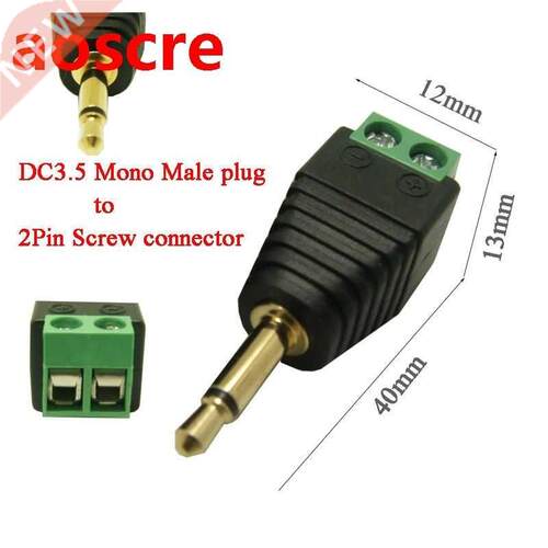 10Pcs 3.5mm Mono Audio Male Plug Jack connector 3.5mm Adapt