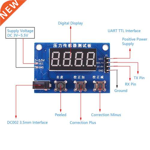 DC 3.3V 5V Pressure Sensor Weghng Scale Sensor 9999g 4 Bt