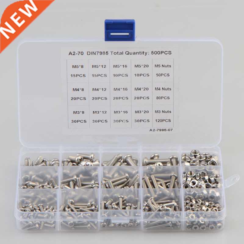 500pcs/set Cross Recessed Pan Round Head Screws Set M3 M4 M5