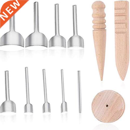 9 PCS Half-Round Cutter Punch Kit With Wood Slicker Burnishe
