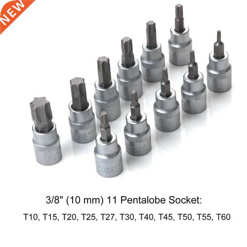 34Pcs E-Torx Sockets Bit Set Male Female E-torx Bits 3/8''