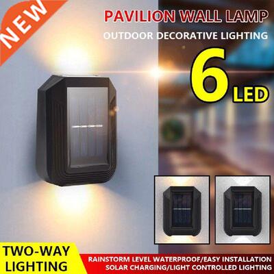 2/4/6/8pcs LED Solar Wall Lamp Outdoor Waterproof Up and