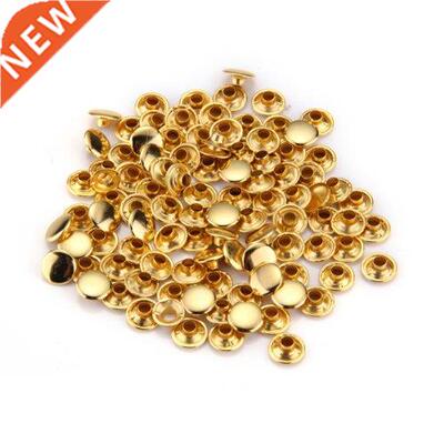 100 Rivets Studs Double-Sided Gold 9 mm