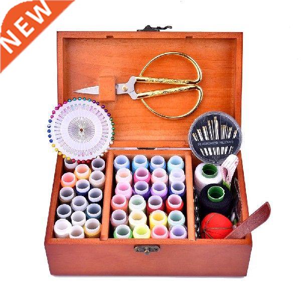 Sewing Kit Box Basket,Wooden Hand Home Sewing Repair Tool