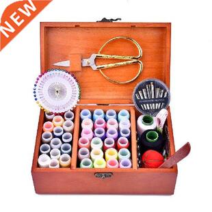 Sewing Kit Box Basket,Wooden Hand Home Sewing Repair Tool