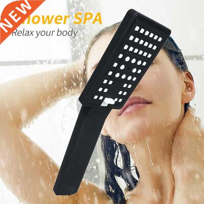 Wall-Mounted Black Bathroom Shower Faucet Set With Hand Spra