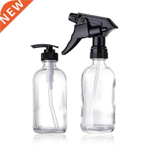 2pcs 240ml Glass Refillable Bottle Portable Travel Spray Bot