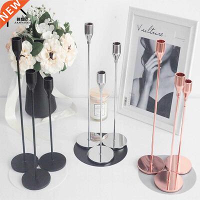 3Pcs Luxury Iron Candle Holder Romantic Single Head Candles