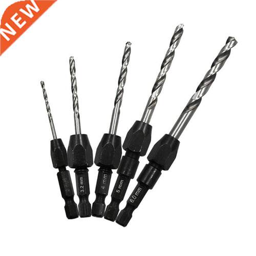 5 Pcs HSS Quick Change Twist Handle Spiral Drill Bit Set Hex
