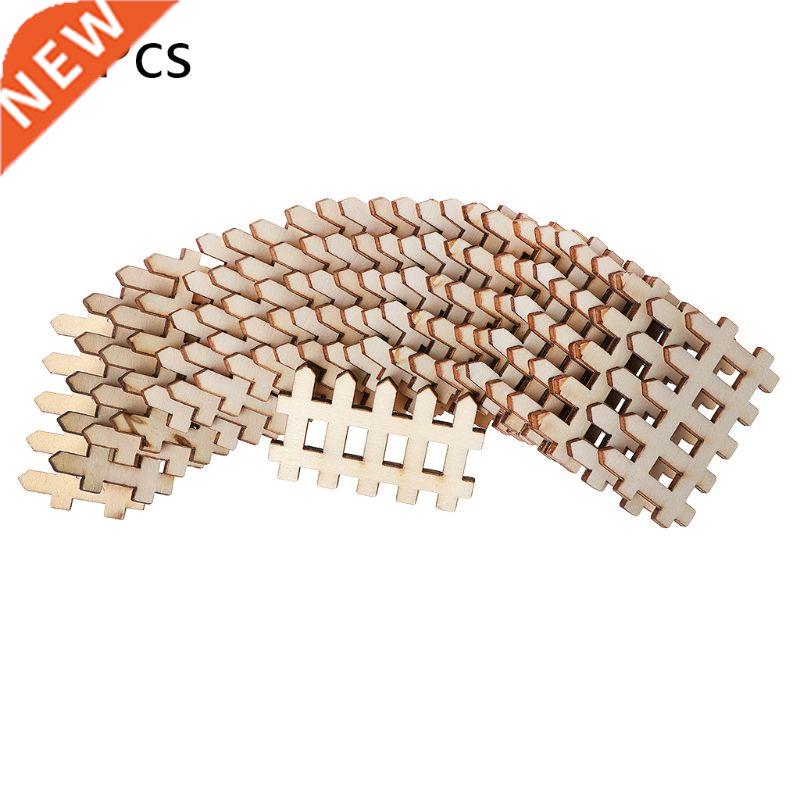 25pcs Cut Wooden Fence Embellishment Wooden Shape Craft Wedd