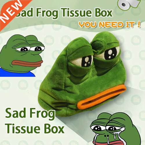 Sad Frog Drawer Paper Tissue Box Sand Sculpture Orphan Frog