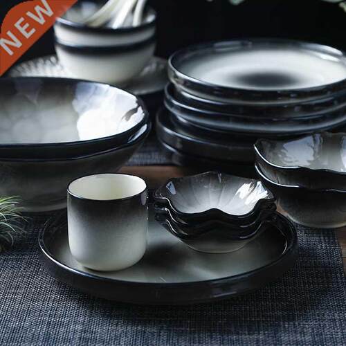 Ceric Plate lack Mist Creative Japanese Taleware Set