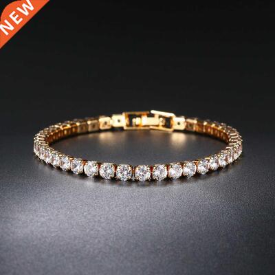 ZHOUYANG Tennis Bracelets For Women Simple Luxury Round Crys