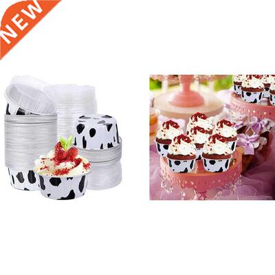 Dessert Cups With Lids, Mini Cupcake Liner Foil Baking Cups