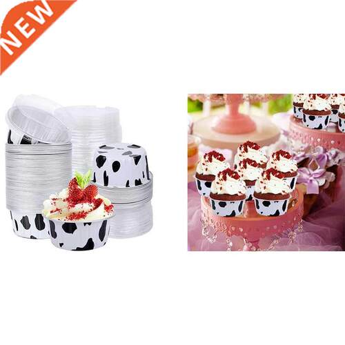 Dessert Cups With Lids, Mini Cupcake Liner Foil Baking Cups